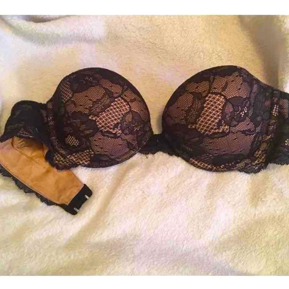 Very Sexy black lace Victoria secret strapless bra